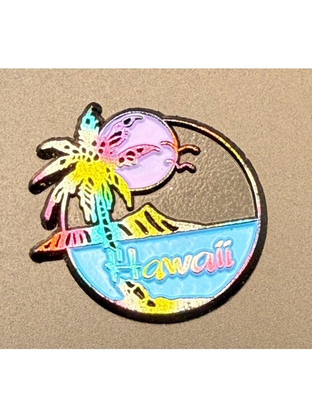 Vintage Hawaii Colorful Palm Tree 1.75" Round Fridge Magnet